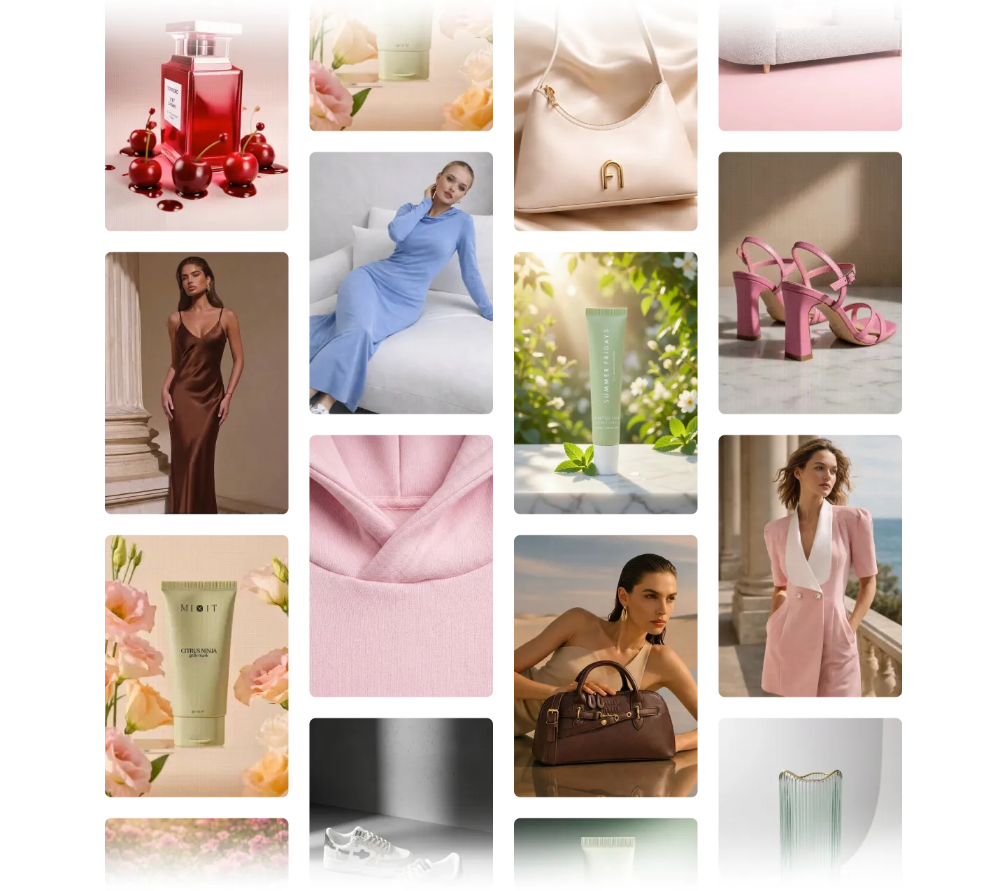 Примеры товарных фото: парфюмерия, одежда, обувь, аксессуары
